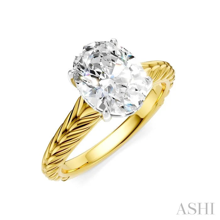 Oval Shape Semi-Mount Diamond Engagement Ring