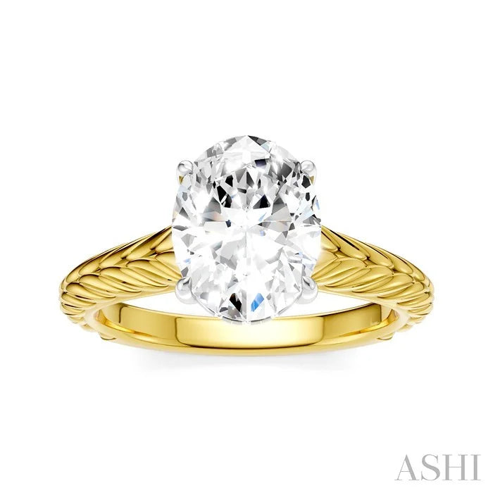 Oval Shape Semi-Mount Diamond Engagement Ring