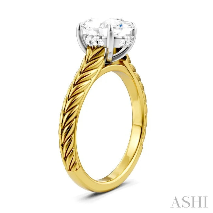 Oval Shape Semi-Mount Diamond Engagement Ring