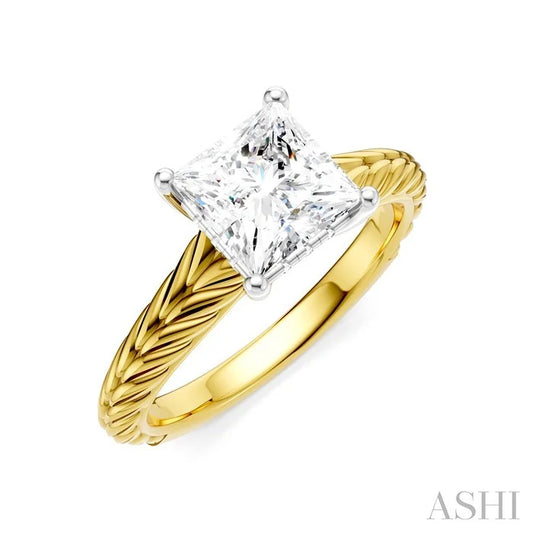 Princess Shape Semi-Mount Diamond Engagement Ring