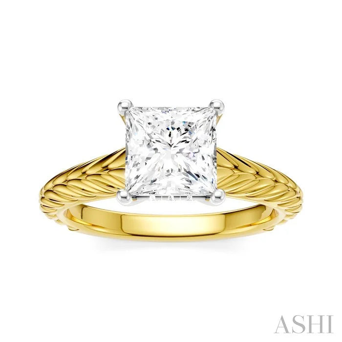 Princess Shape Semi-Mount Diamond Engagement Ring