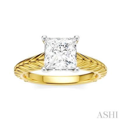 Princess Shape Semi-Mount Diamond Engagement Ring