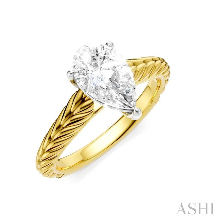 Pear Shape Semi-Mount Diamond Engagement Ring