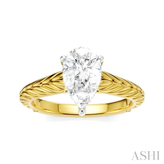 Pear Shape Semi-Mount Diamond Engagement Ring