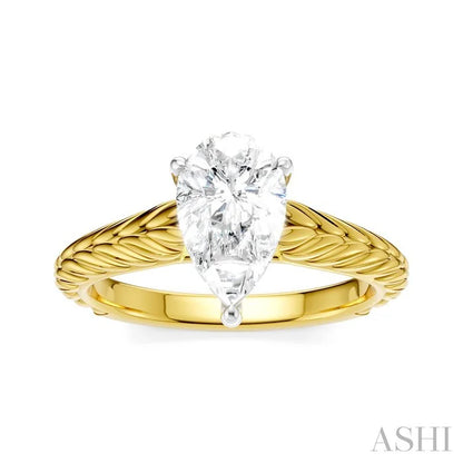 Pear Shape Semi-Mount Diamond Engagement Ring