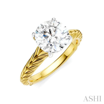 Round Shape Semi-Mount Diamond Engagement Ring