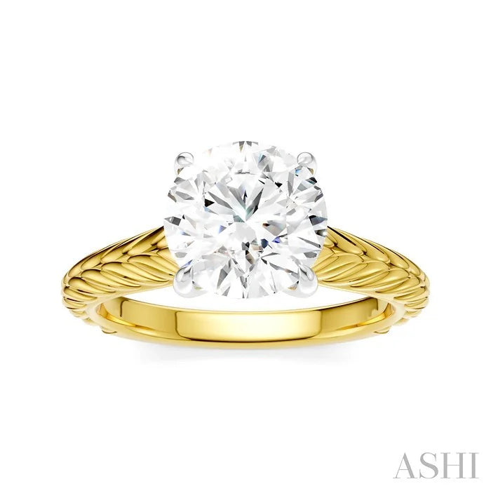 Round Shape Semi-Mount Diamond Engagement Ring