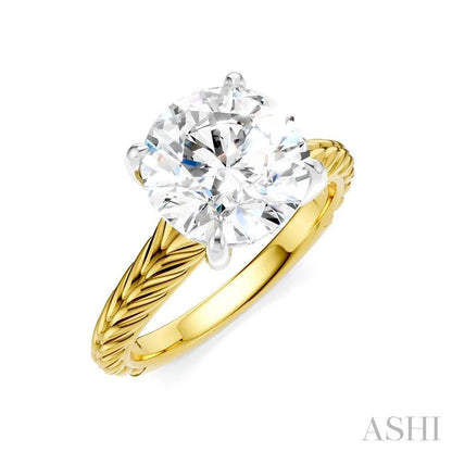 Round Shape Semi-Mount Diamond Engagement Ring