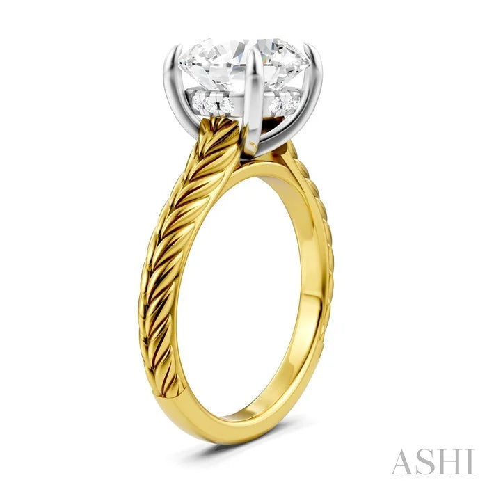 Round Shape Semi-Mount Diamond Engagement Ring