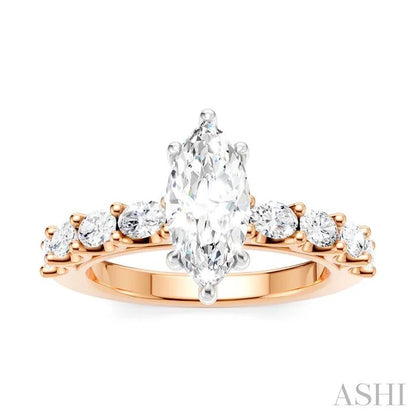 Marquise Shape Semi-Mount Diamond Engagement Ring