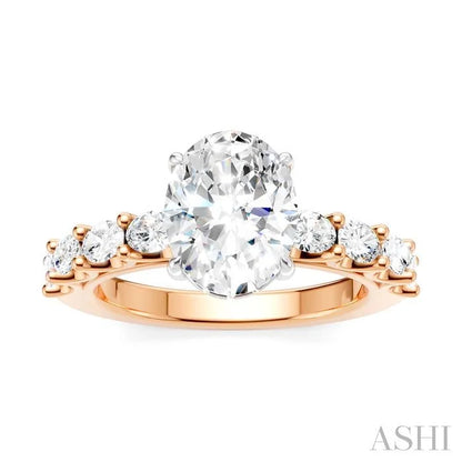 Oval Shape Semi-Mount Diamond Engagement Ring