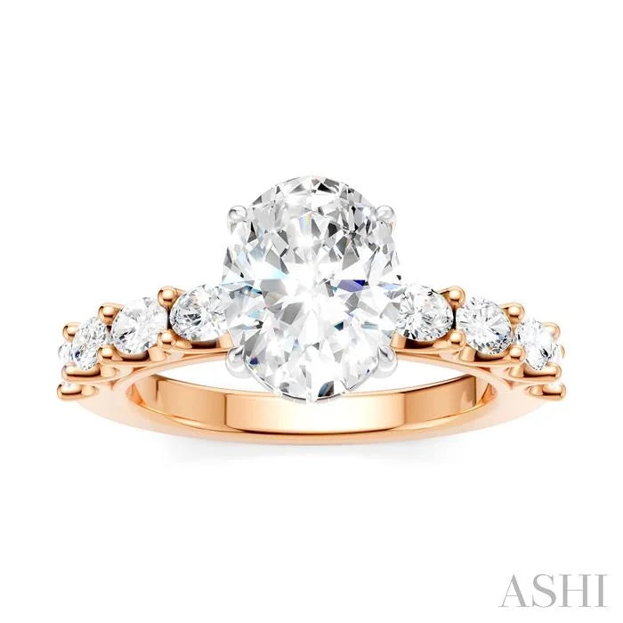 Oval Shape Semi-Mount Diamond Engagement Ring