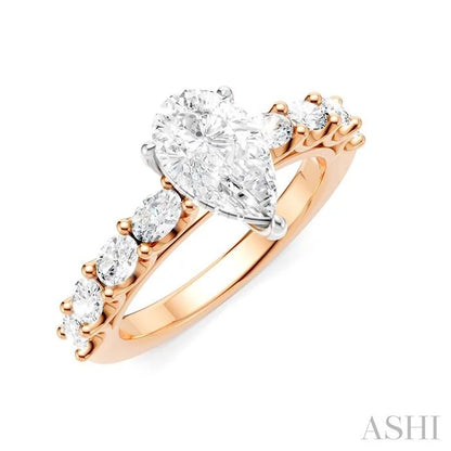 Pear Shape Semi-Mount Diamond Engagement Ring