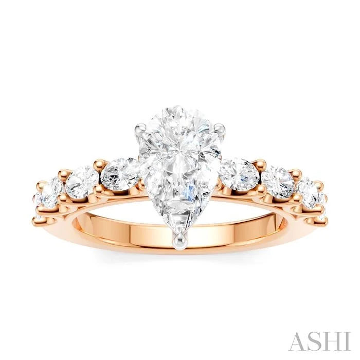 Pear Shape Semi-Mount Diamond Engagement Ring