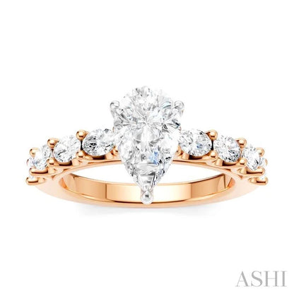 Pear Shape Semi-Mount Diamond Engagement Ring