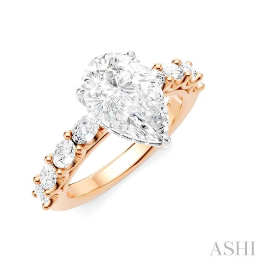 Pear Shape Semi-Mount Diamond Engagement Ring