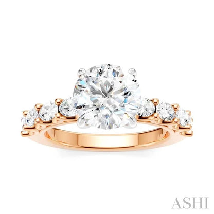 Round Shape Semi-Mount Diamond Engagement Ring