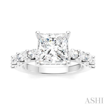 Princess Shape Semi-Mount Diamond Engagement Ring