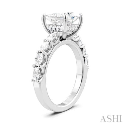 Princess Shape Semi-Mount Diamond Engagement Ring