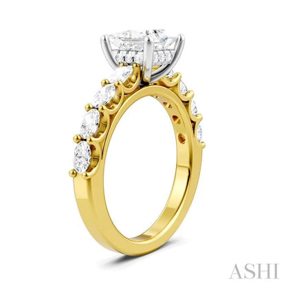 Princess Shape Semi-Mount Diamond Engagement Ring