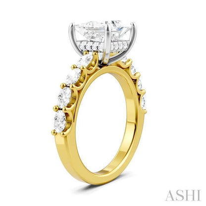 Princess Shape Semi-Mount Diamond Engagement Ring