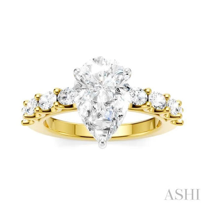 Pear Shape Semi-Mount Diamond Engagement Ring