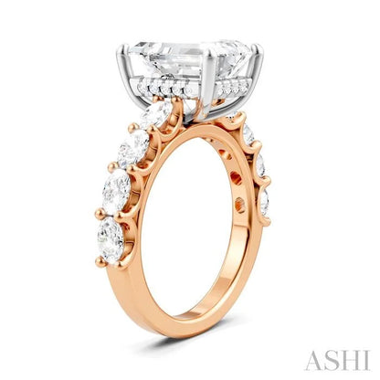 Emerald Shape Semi-Mount Diamond Engagement Ring
