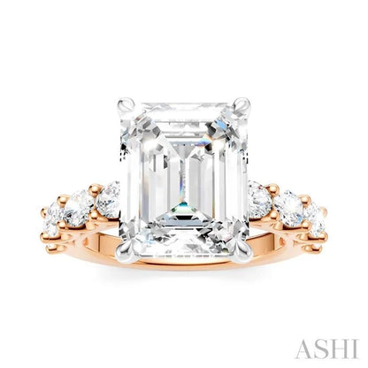 Emerald Shape Semi-Mount Diamond Engagement Ring