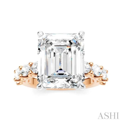 Emerald Shape Semi-Mount Diamond Engagement Ring
