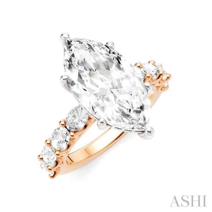 Marquise Shape Semi-Mount Diamond Engagement Ring