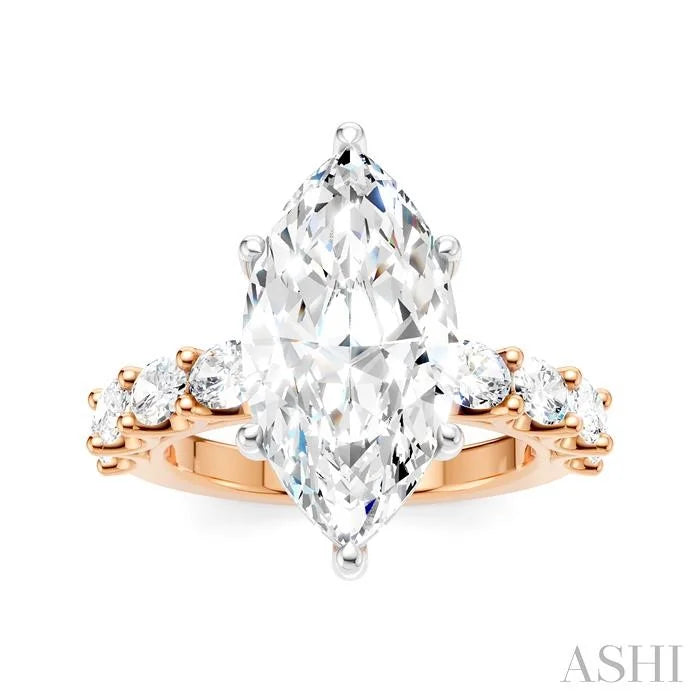 Marquise Shape Semi-Mount Diamond Engagement Ring