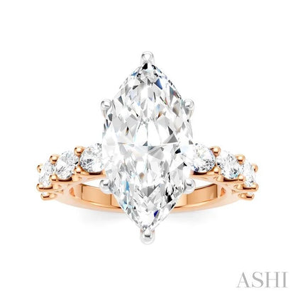 Marquise Shape Semi-Mount Diamond Engagement Ring