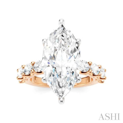 Marquise Shape Semi-Mount Diamond Engagement Ring
