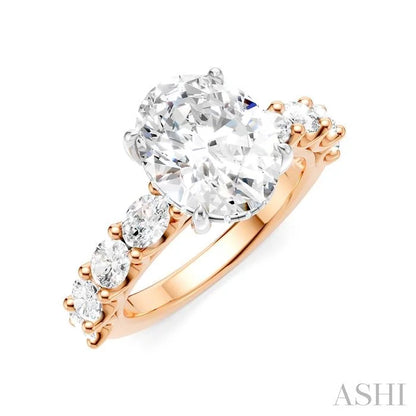 Oval Shape Semi-Mount Diamond Engagement Ring