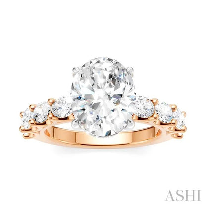 Oval Shape Semi-Mount Diamond Engagement Ring
