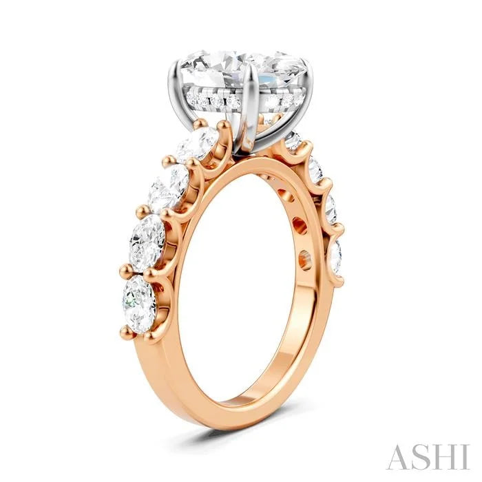Oval Shape Semi-Mount Diamond Engagement Ring