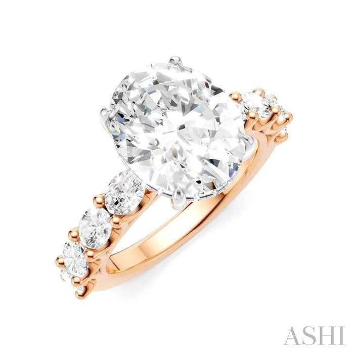 Oval Shape Semi-Mount Diamond Engagement Ring