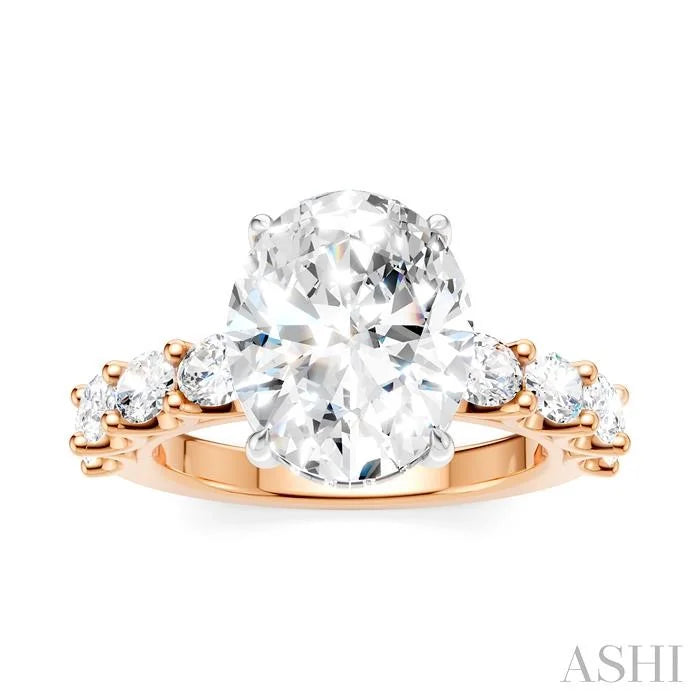 Oval Shape Semi-Mount Diamond Engagement Ring