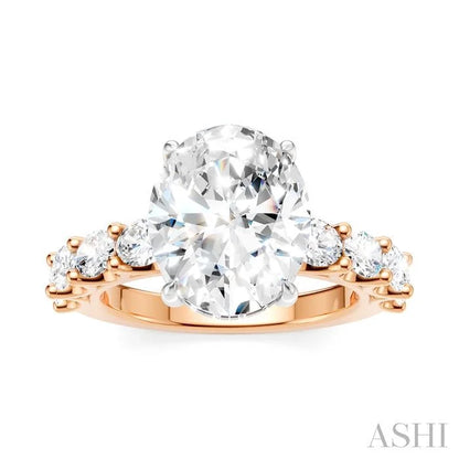 Oval Shape Semi-Mount Diamond Engagement Ring