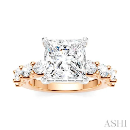 Princess Shape Semi-Mount Diamond Engagement Ring