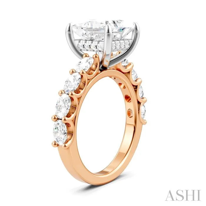 Princess Shape Semi-Mount Diamond Engagement Ring