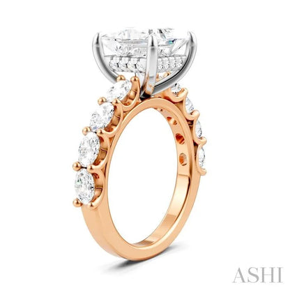 Princess Shape Semi-Mount Diamond Engagement Ring