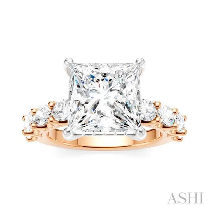 Princess Shape Semi-Mount Diamond Engagement Ring