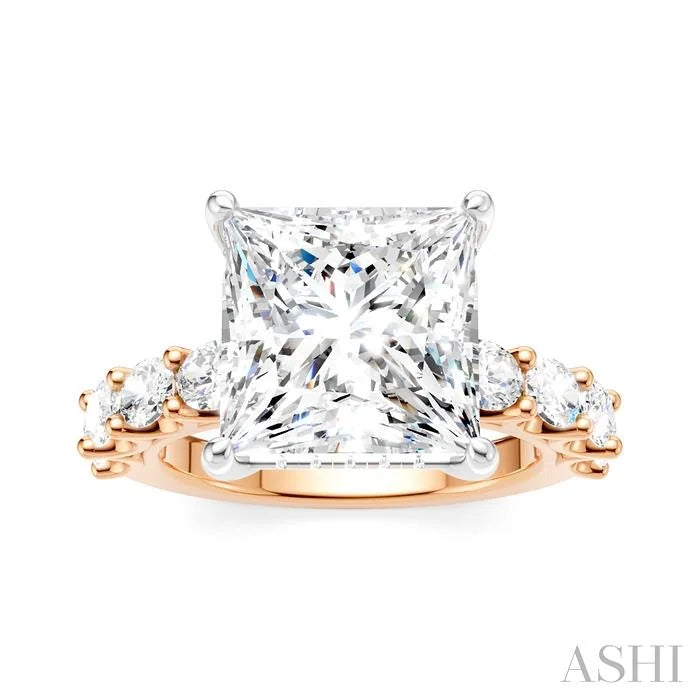Princess Shape Semi-Mount Diamond Engagement Ring