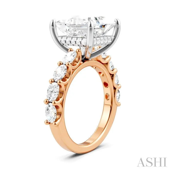 Princess Shape Semi-Mount Diamond Engagement Ring