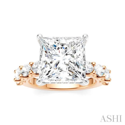 Princess Shape Semi-Mount Diamond Engagement Ring
