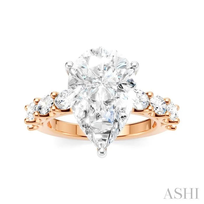 Pear Shape Semi-Mount Diamond Engagement Ring