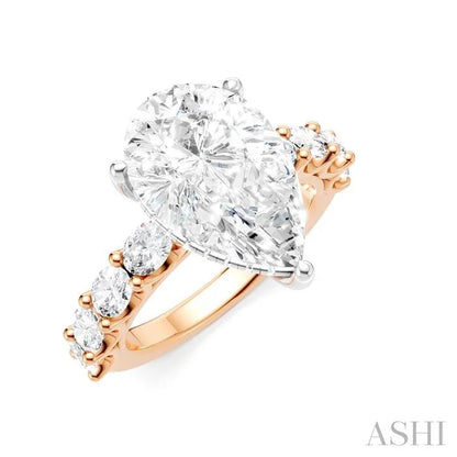 Pear Shape Semi-Mount Diamond Engagement Ring