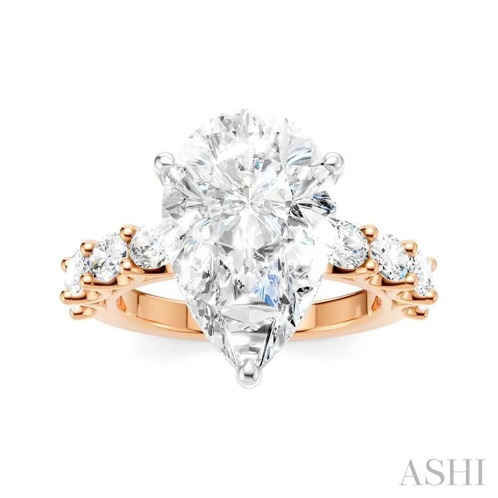 Pear Shape Semi-Mount Diamond Engagement Ring