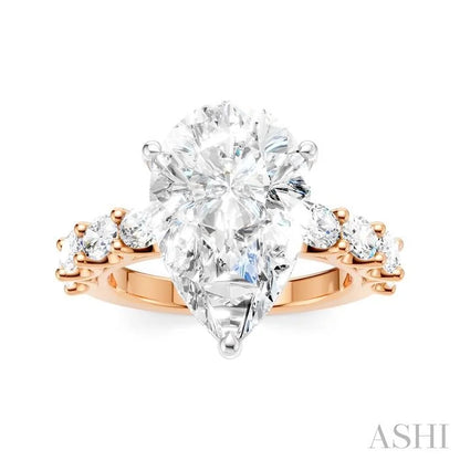 Pear Shape Semi-Mount Diamond Engagement Ring